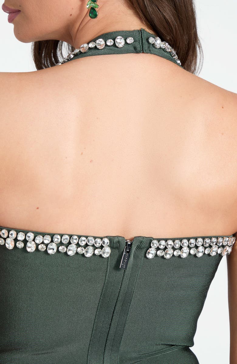 Marciano Beatriz Halter Minidress, Alternate, color, Dark Green