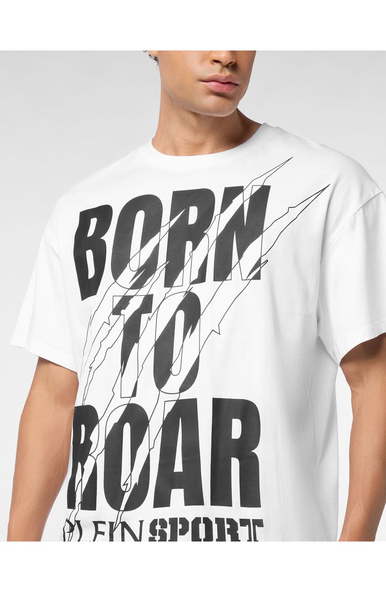 PLEIN SPORT Round Neck T-Shirt Scratch Scratch, Alternate, color, White