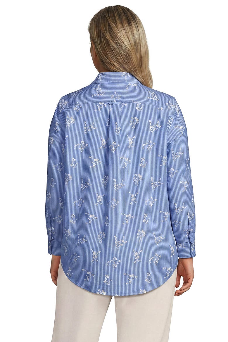 Oxford Shirt, Alternate, color, Ivory Floral/Cobalt Stripe