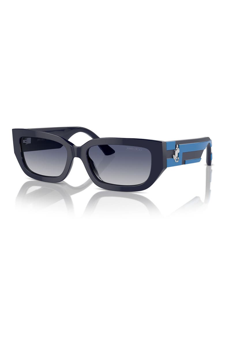 55mm Rectangle Sunglasses, Alternate, color, BLUE