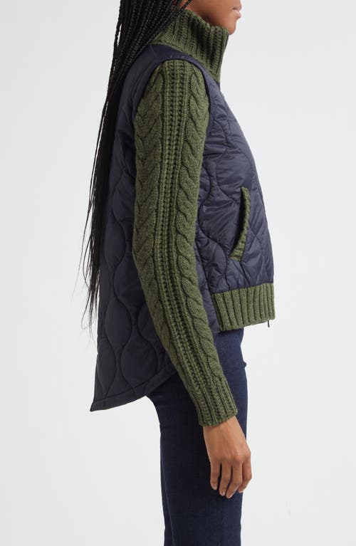 Veronica Beard Patra Quilted Mixed Media Wool Blend Jacket In Blue