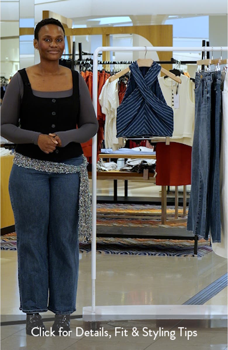 Winnie Stripe Cotton & Linen Crop Top, sales video thumbnail