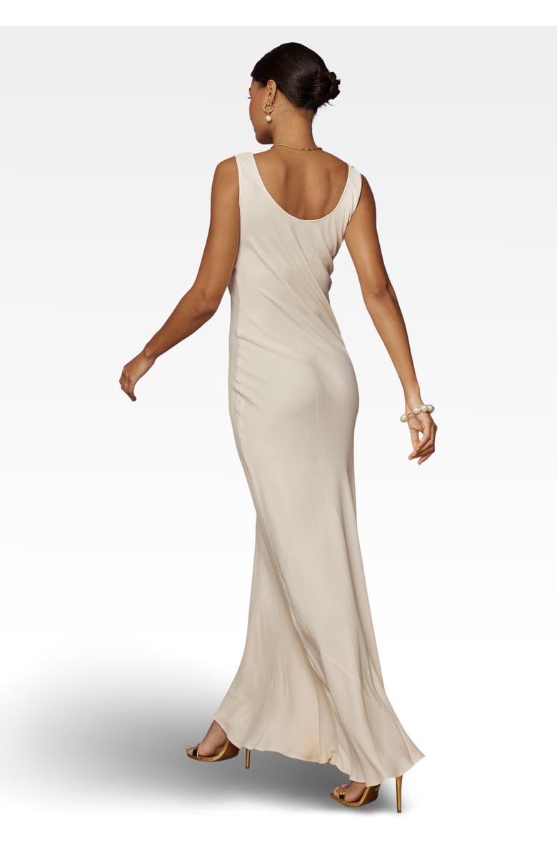 Maids to Measure Pandy Satin Cowl Bridesmaid Dress, Alternate, color, Champagne Ivory