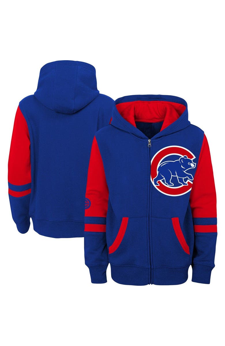 Outerstuff Toddler Royal Chicago Cubs Fleece Hoodie Full-Zip Jacket, Main, color, 