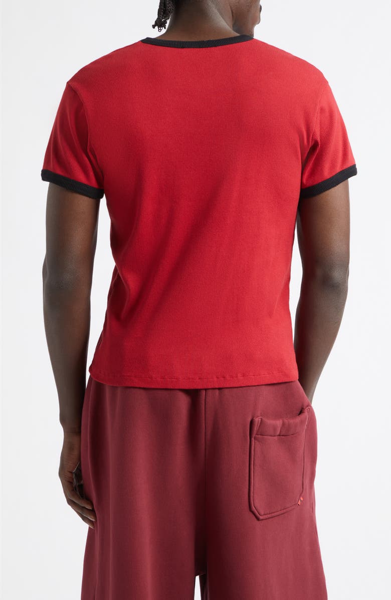LU'U DAN Bruce Lee Rib Cotton Ringer T-Shirt, Alternate, color, Chilli