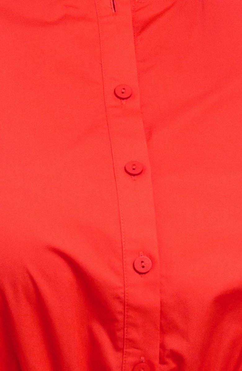 FLYING TOMATO Solid Ruffle Short Sleeve Tiered Cotton Dress, Alternate, color, Orange Red