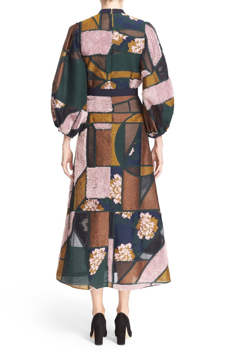 Roksanda 'Gallen' Print Silk Midi Dress, Alternate, color, 