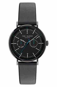 Ted Baker London Timeless RSST Leather Strap Watch, 41mm