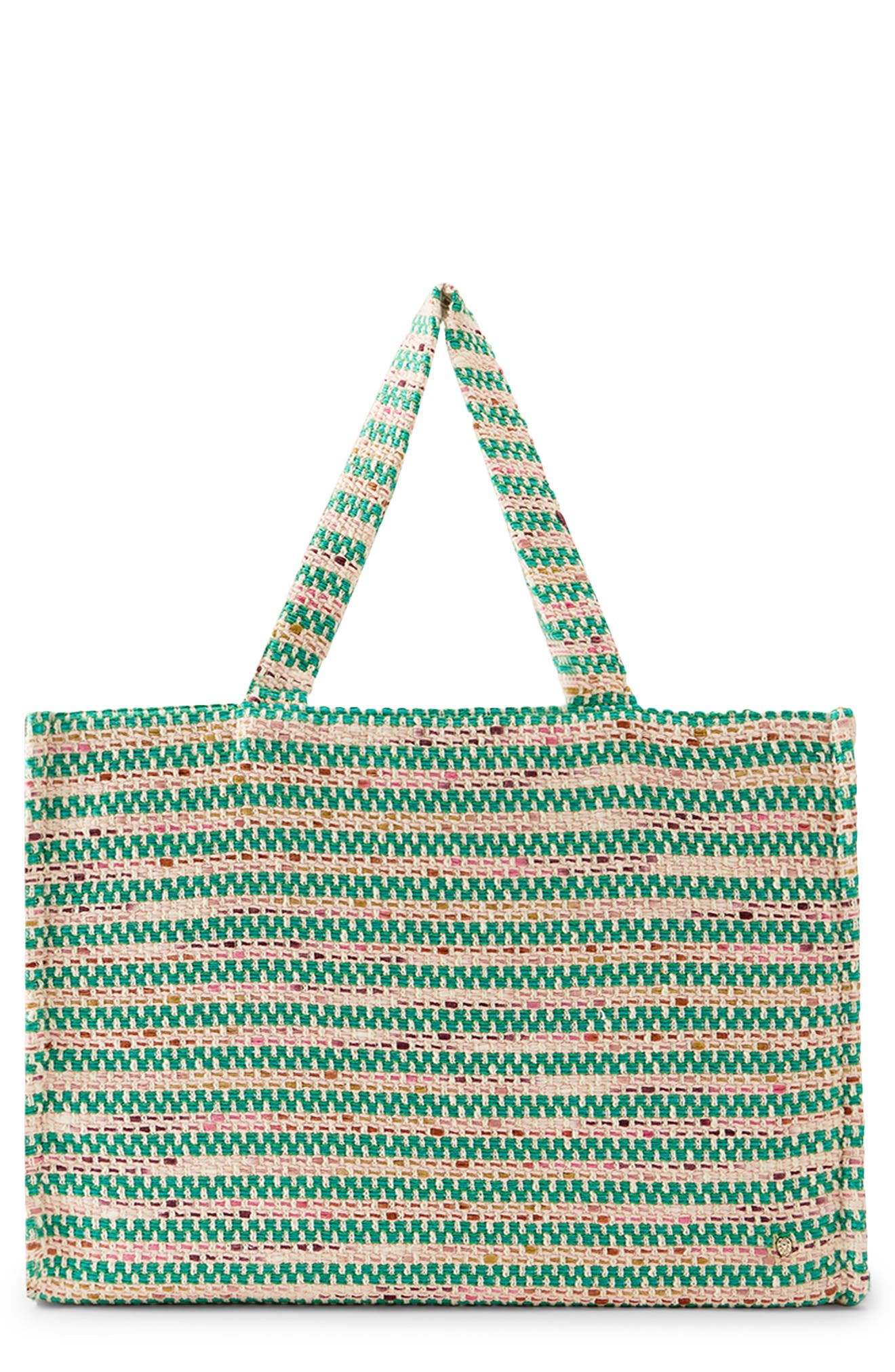 Helen Kaminski Anika Stripe Bouclé Tote, Main, color, Jade Multi