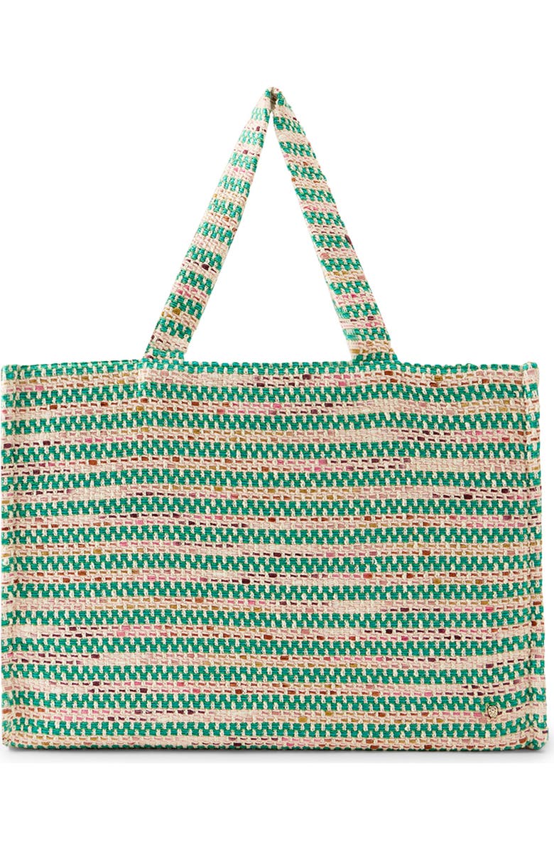 Helen Kaminski Anika Stripe Bouclé Tote, Main, color, Jade Multi