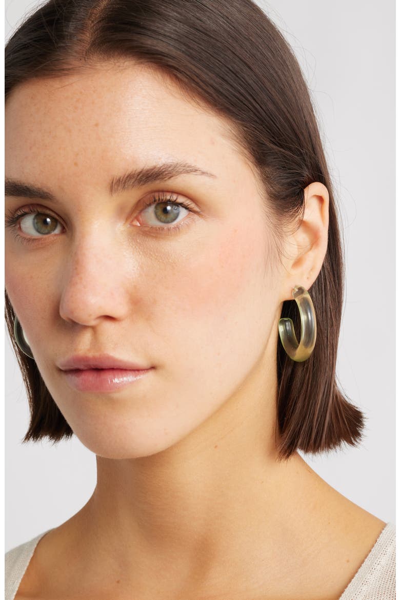 Chunky Resin Hoop Earrings, Alternate, color, MINT