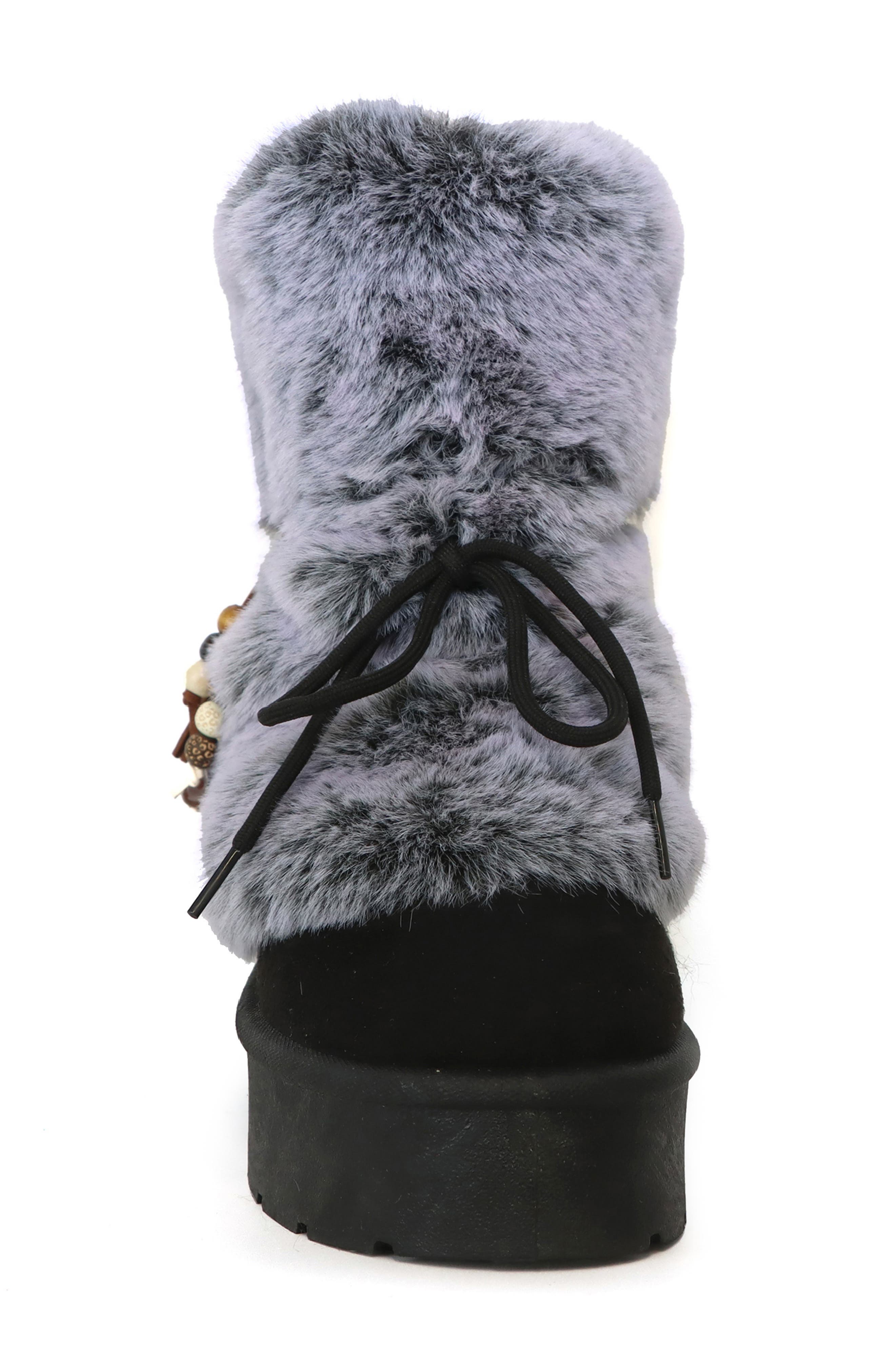 Owen Tassel Foldover Faux Suede Boot, Alternate, color, BLACK