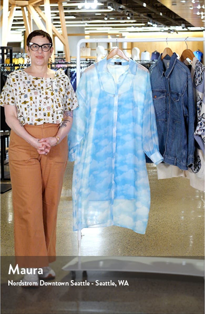 Cloud Sheer Long Sleeve Shirtdress, sales video thumbnail