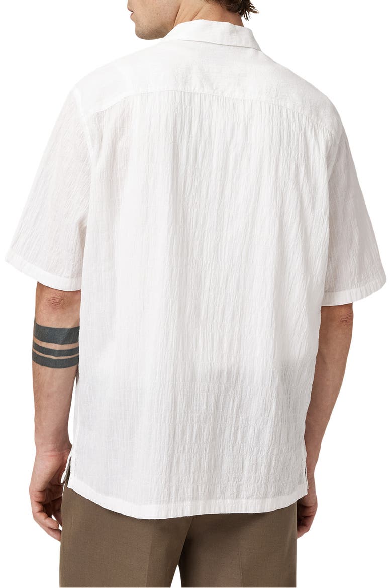 Walton Short Sleeve Stretch Cotton Seersucker Button-Up Shirt, Alternate, color, OFF WHITE