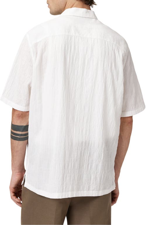 Allsaints Walton Short Sleeve Stretch Cotton Seersucker Button-up Shirt In White