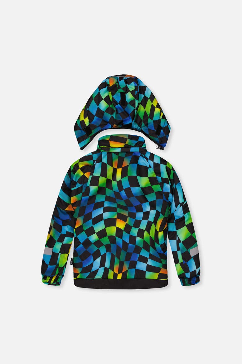 Play Checkerboard Jacket & Reinforced Pants Two Piece Snowsuit, Alternate, color, Green, Yellow & Blue Check
