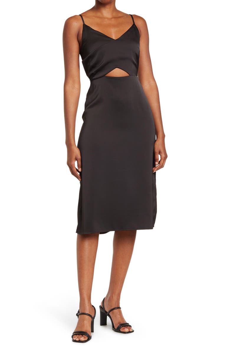 Sam Edelman Cutout Satin Cami Dress, Main, color,