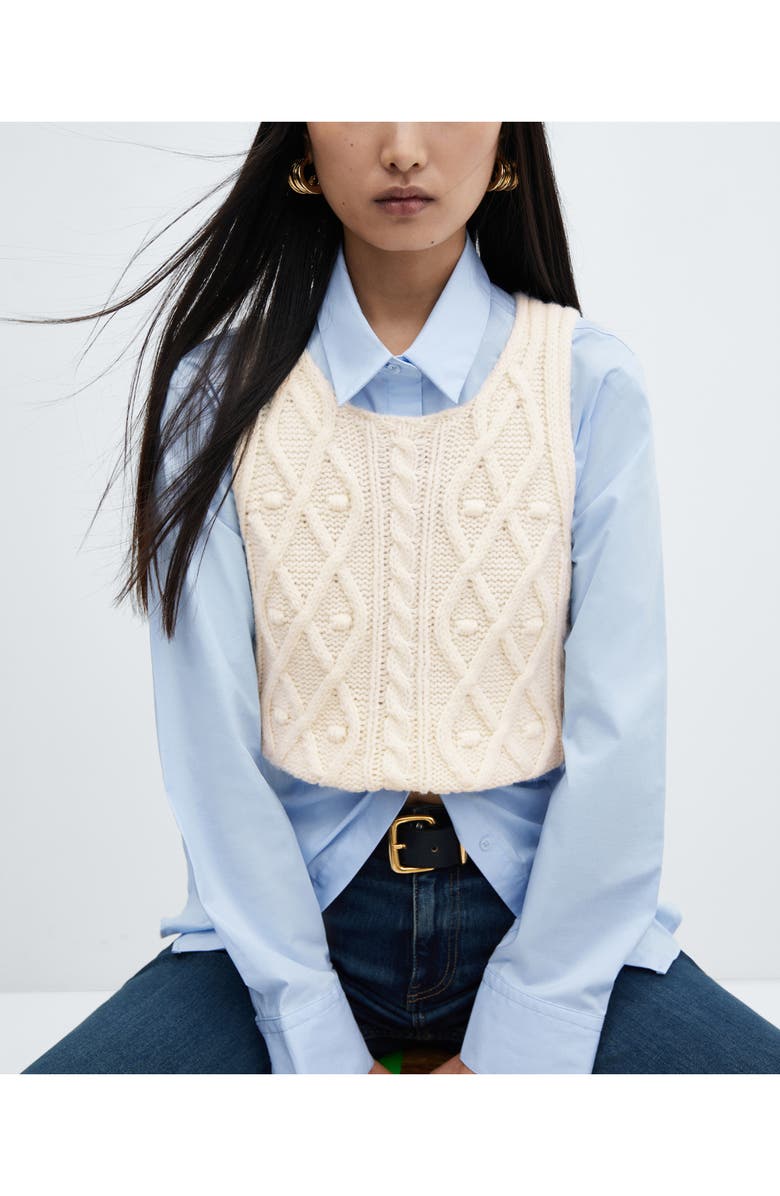 MANGO Braided Sweater Vest, Alternate, color,