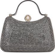BERNESS Pearl Clasp Rhinestone Handheld Bag
