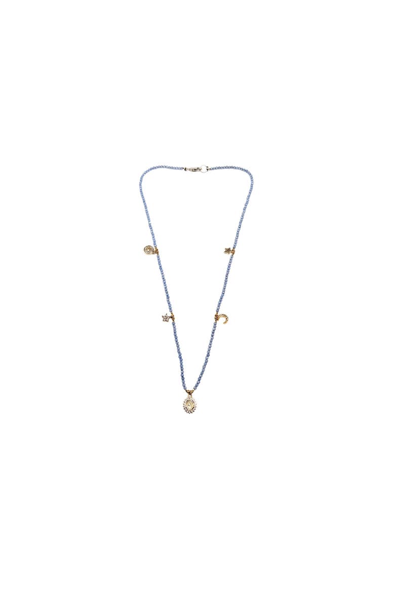 Pale VIolet Blue  Charm Necklace, Alternate, color, Blue