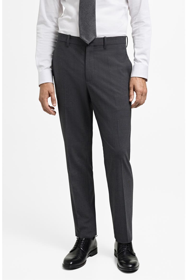 Prince of Wales Check Super Slim Fit Stretch Pants, Main, color, MEDIUM HEATHER GREY