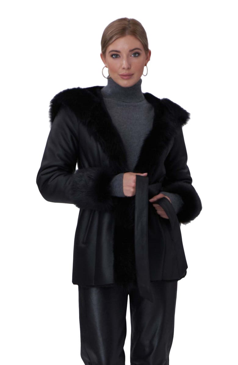 GORSKI Genuine Shearling  Jacket With Trim, Main, color, 