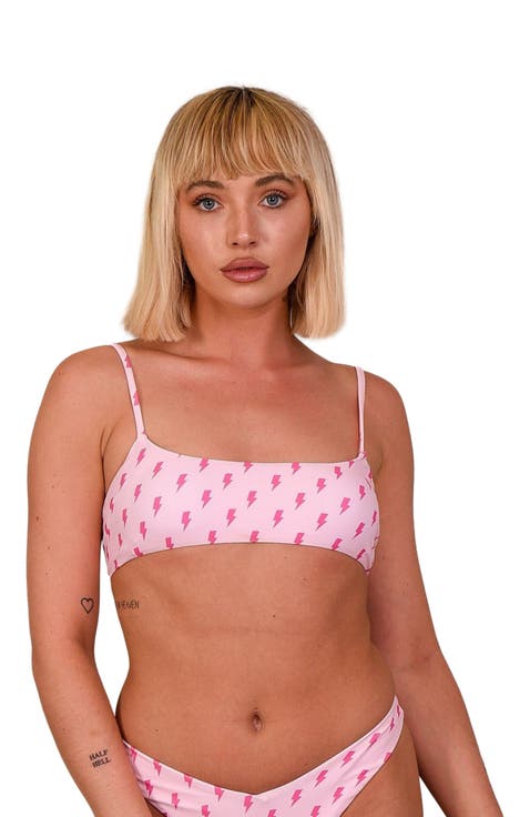 Strike of Luck Lace up Crop Bikini Top