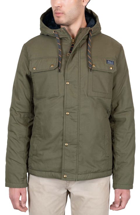 Hooded Cotton Snap Jacket