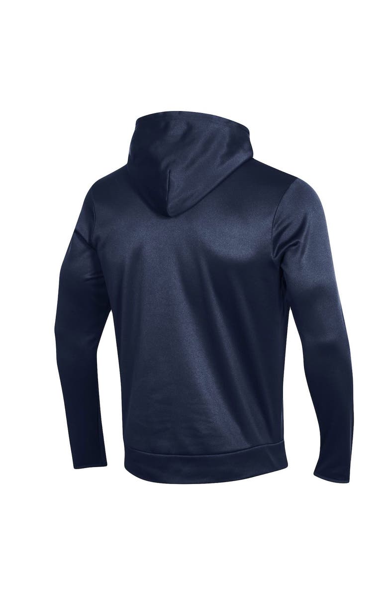 Under Armour Men's Under Armour Navy Yale Bulldogs Logo Stripe Fleece Pullover Hoodie, Alternate, color, 