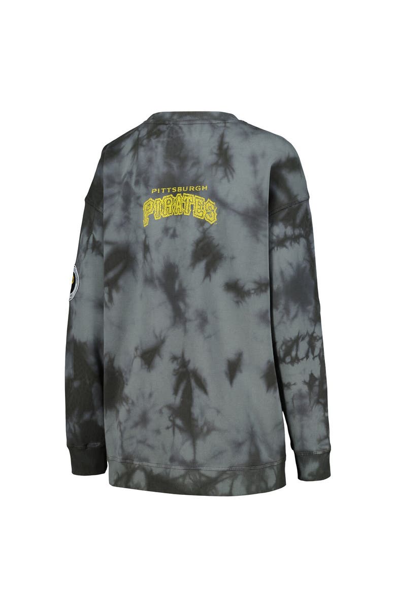 THE WILD COLLECTIVE Women's The Wild Collective Charcoal Pittsburgh Pirates Overdyed Pullover Sweatshirt, Alternate, color, Charcoal