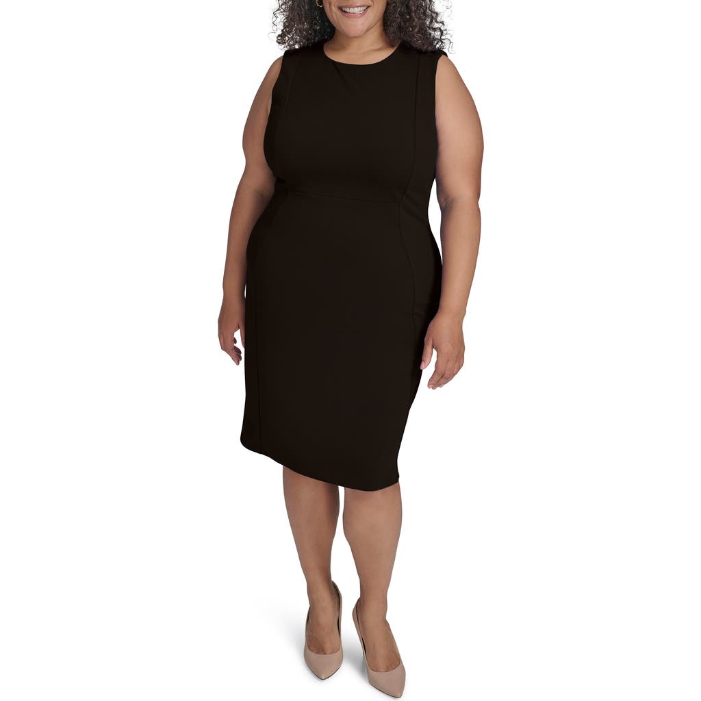 Calvin Klein Basic Sleeveless Sheath Dress In Black