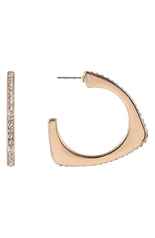 Laundry By Shelli Segal Pavé Triangular Hoop Earrings In Gold
