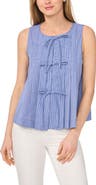 CeCe Bow Pleated Sleeveless Top