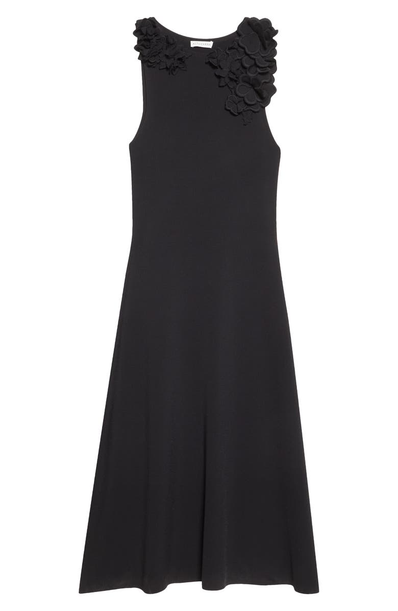 Altuzarra Woolfe Floral Appliqué Sleeveless Sweater Dress, Main, color, 000001 Black