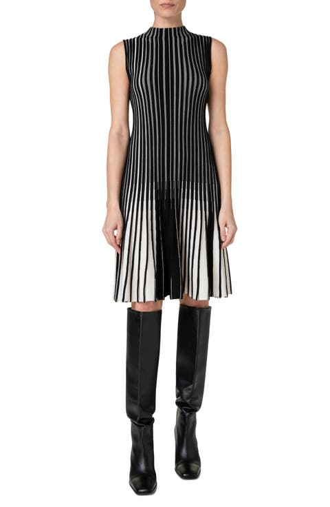 Stripe Rib Virgin Wool Sweater Dress