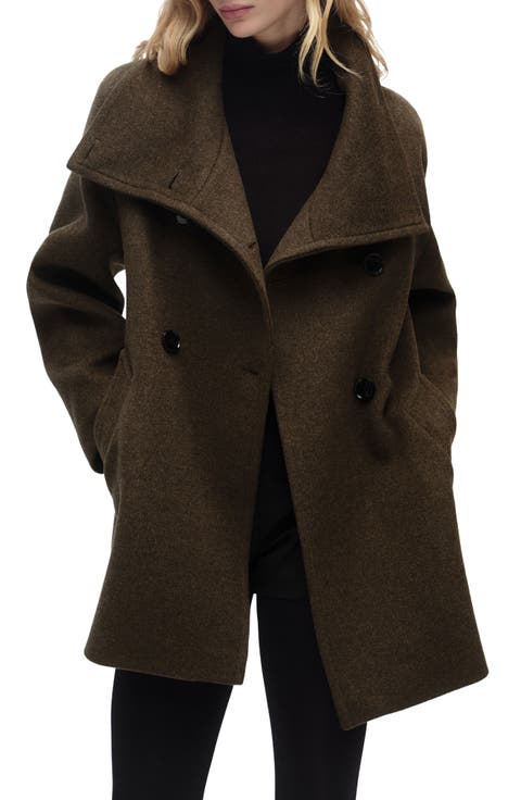 Double Breasted Maxi wool coat women 4742