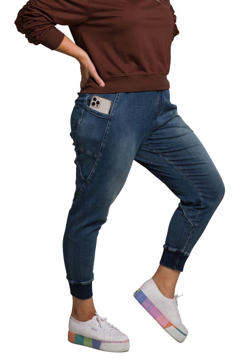 Candice Denim Joggers, Alternate, color, IMPERIAL
