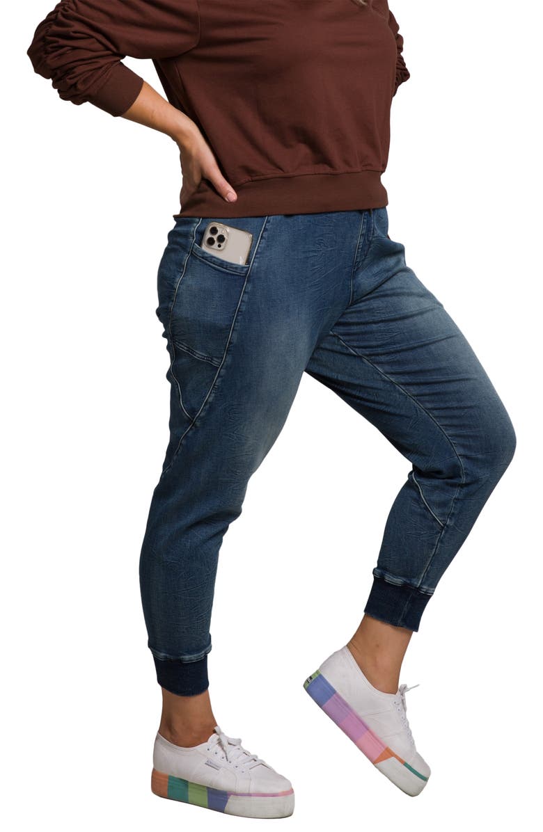 Standards & Practices Candice Denim Joggers, Alternate, color, Imperial