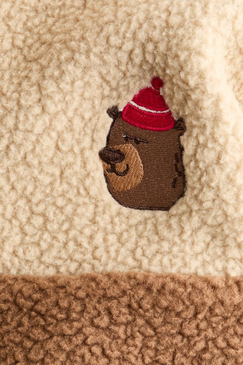 Teddy Zip-top Sweatshirt, Alternate, color, Light brown/bear