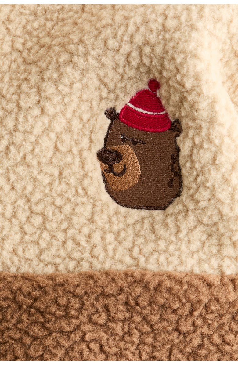 H&M Teddy Zip-top Sweatshirt, Alternate, color, Light Brown/Bear