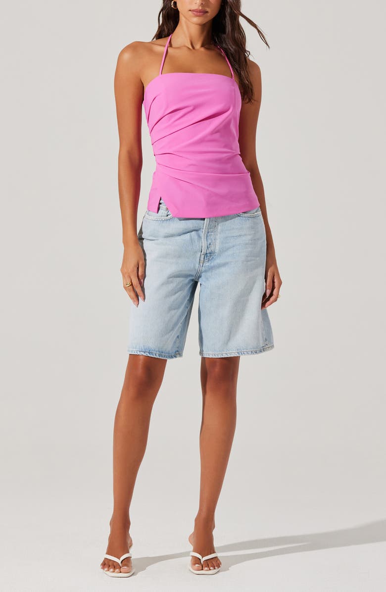 ASTR the Label Mel Side Ruched Halter Top, Alternate, color, Pink