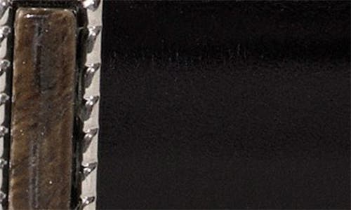 Dehanche Leather Belt In Black/onyx/silver
