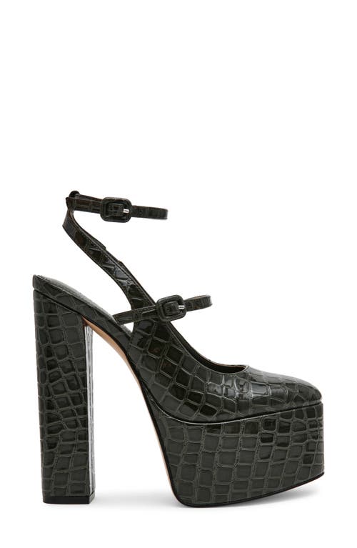 Steve Madden Scotlyn Ankle Strap Platform Pump In Black