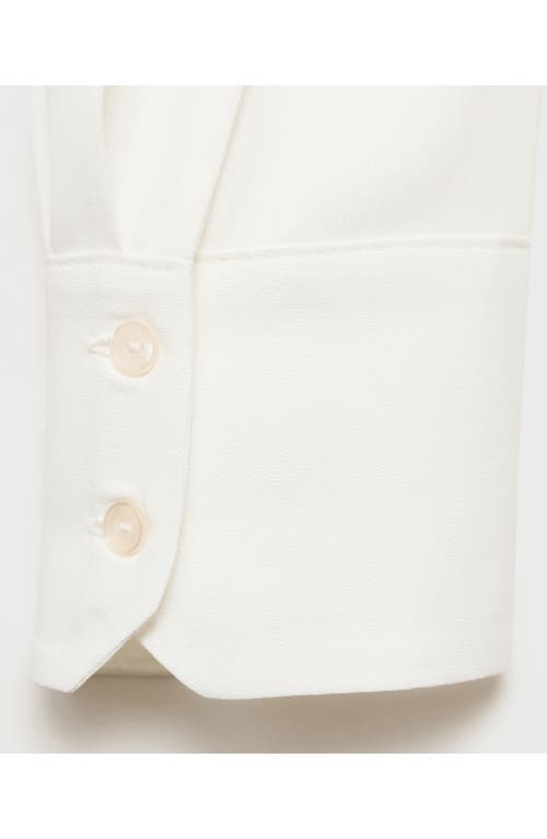 Mango Print Button-up Shirt In White