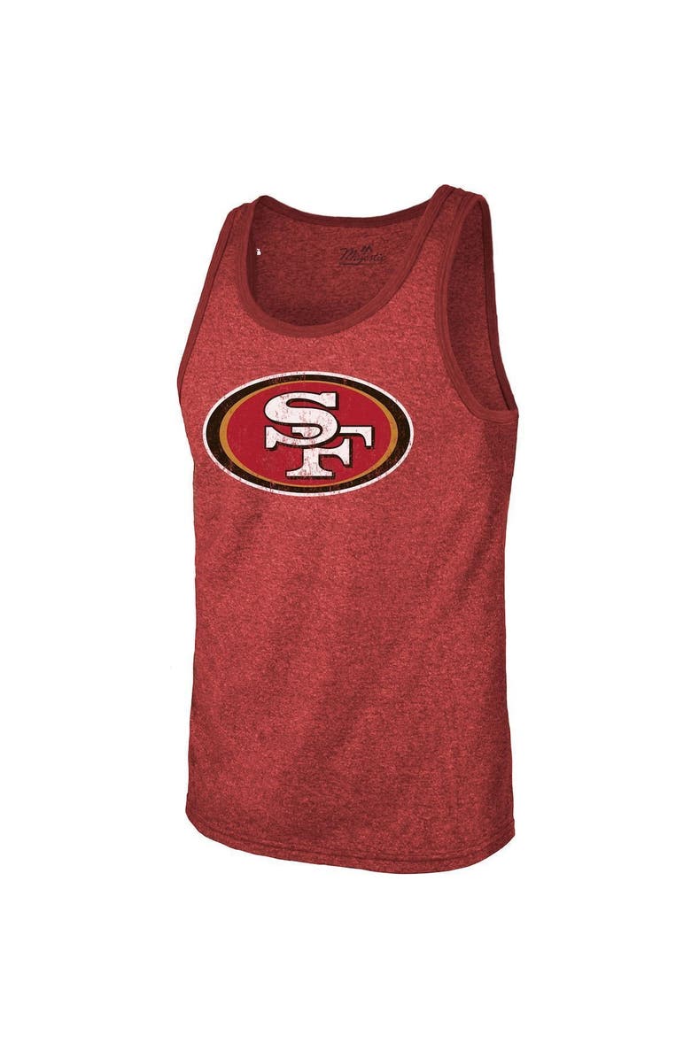 Majestic Threads Men's Majestic Threads Deebo Samuel Scarlet San Francisco 49ers Name & Number Tri-Blend Tank Top, Alternate, color, 