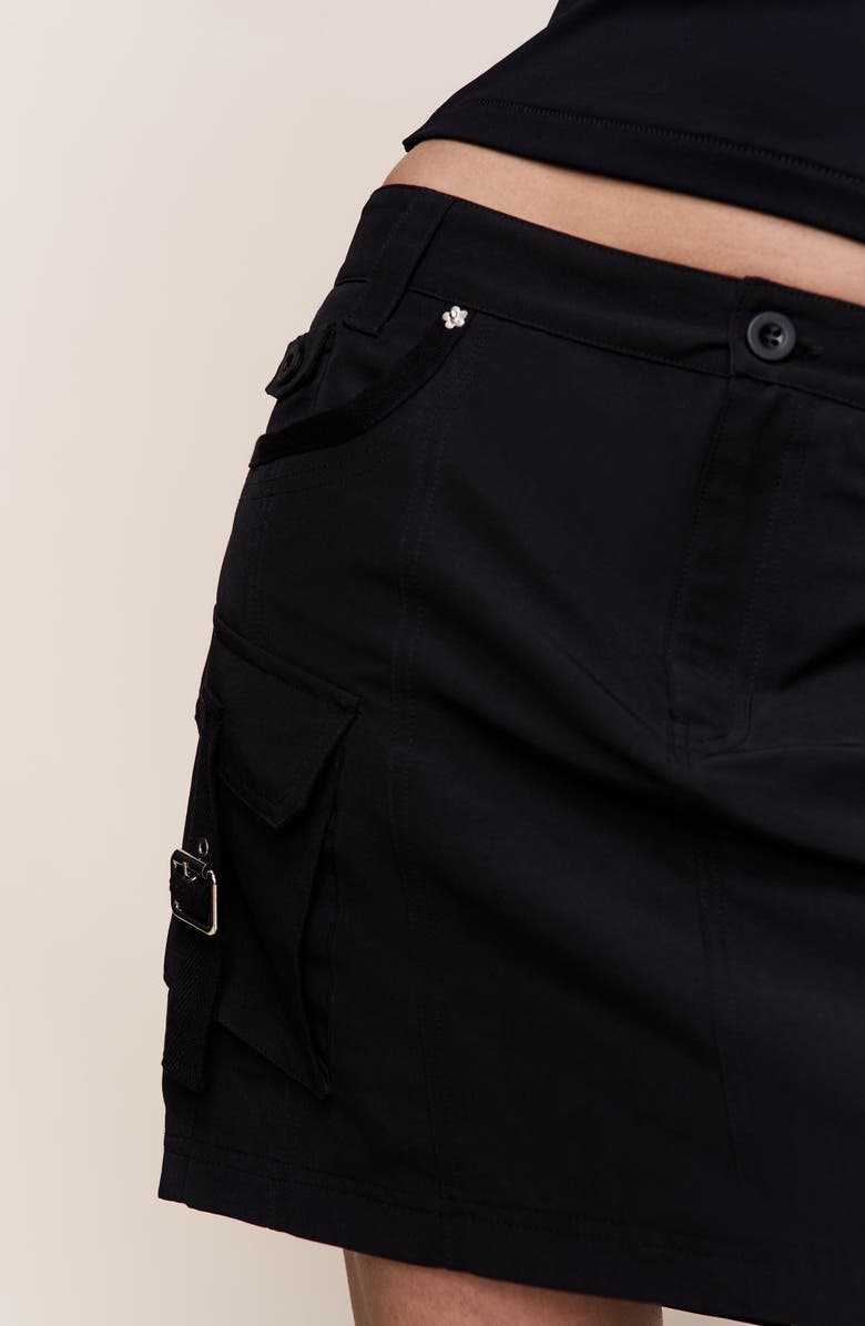 Guizio Hunter Cargo Skirt, Alternate, color, Black