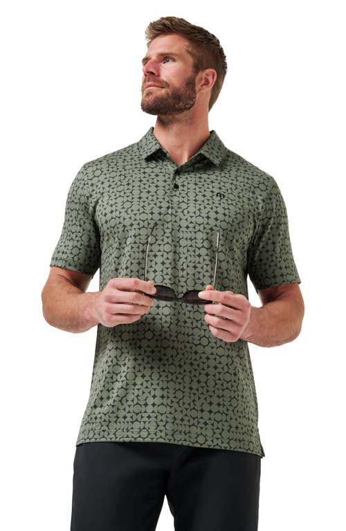 Travismathew Featherweight Caves Patterned Polo In Green