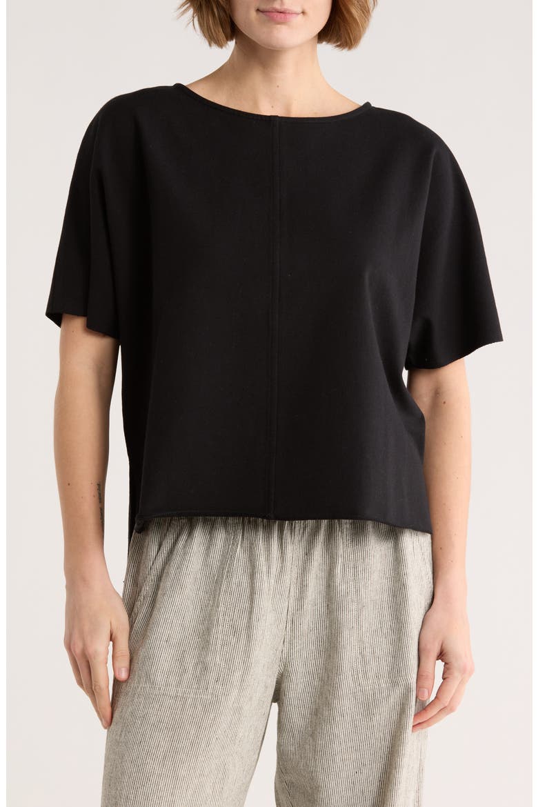 Relaxed French Terry Shirt, Main, color, BLACK