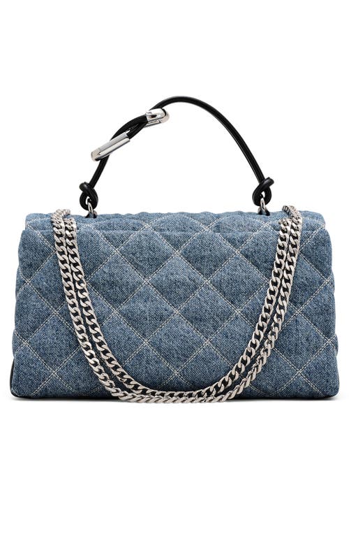 MARC JACOBS MARC JACOBS THE QUILTED DENIM DUAL CHAIN SHOULDER BAG 
