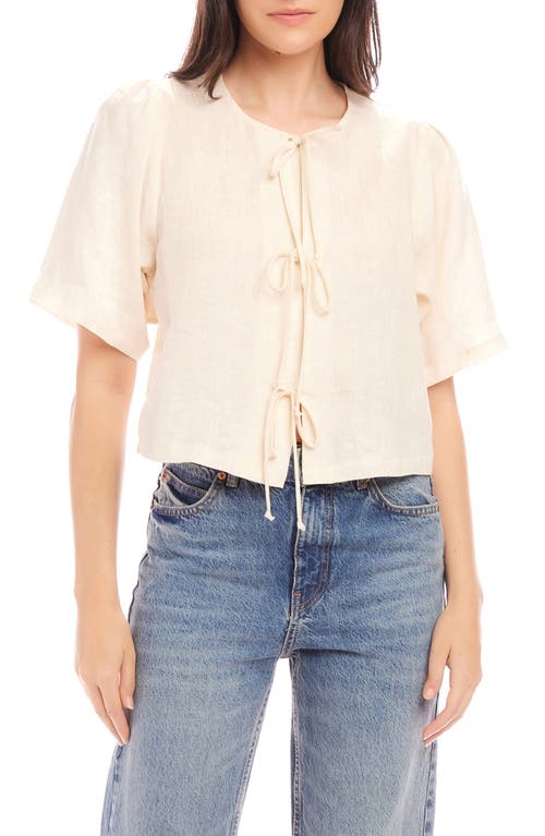 Shop Fifteen Twenty Nadine Bow Detail Top In Ecru